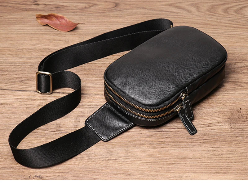 Petit sac banane  cuir peau de vache homme - ShopGET®