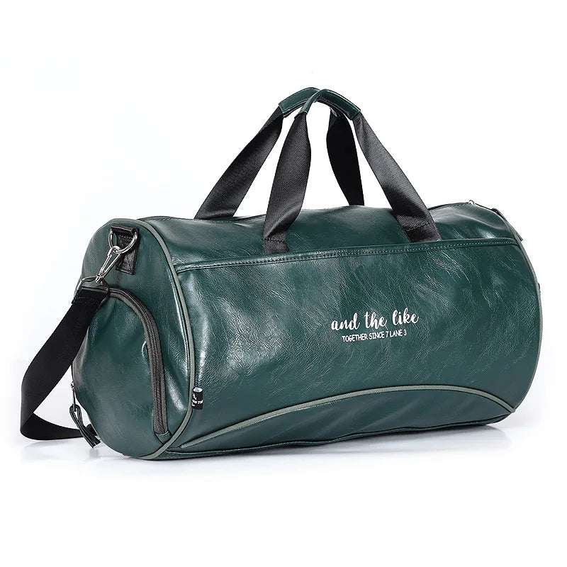 Sac polochon étanche en cuir Noir A-Noir B-Vert A-Noir Jaune-Vert B-ShopGET® 