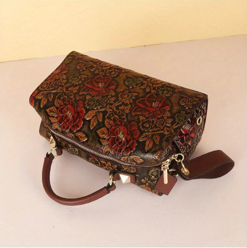 Mini sac cabas en cuir Marron-ShopGET® 