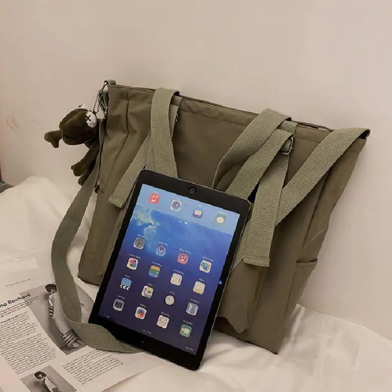 sac cabas tissu Oxford Beige A-Vert A-Bleu A-Beige B-Noir A-Bleu B-Noir B-Vert B-ShopGET® 