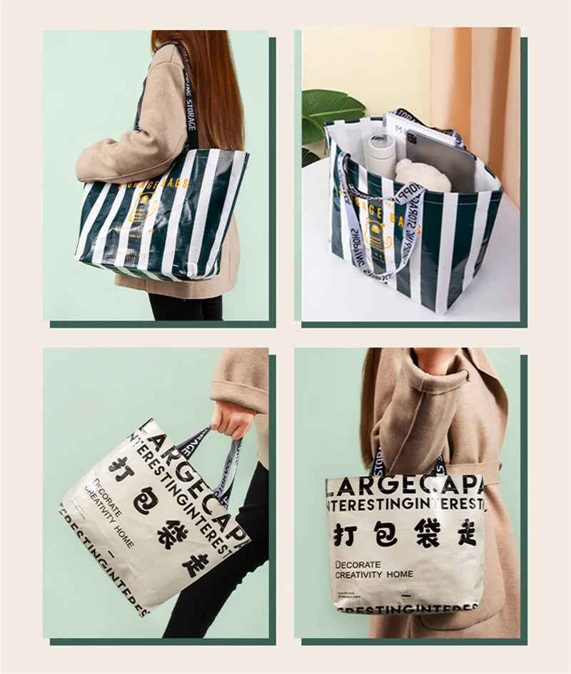 Sac de courses tote bag Blanc Small-Beige Small-Beige Large-Jaune Small-Stripe Large-Vert Large-ShopGET® 