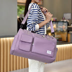 Sac weekend femme multi compartiment Vert-Bleu-Vert rose-Beige-Bleu A-Pourpre A-Gris-Rose A-Rose B-Kaki-Pourpre B-Bleu Ciel-Noir-ShopGET® 