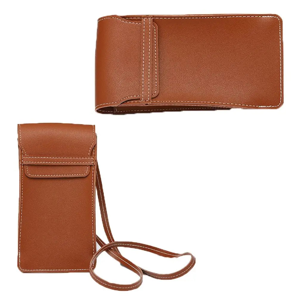 Pochette téléphone marron à bandoulière - ShopGET®