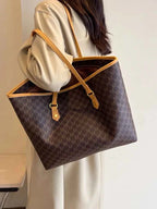 Grand sac cabas femme cuir Beige-Marron-Noir-Shopget 