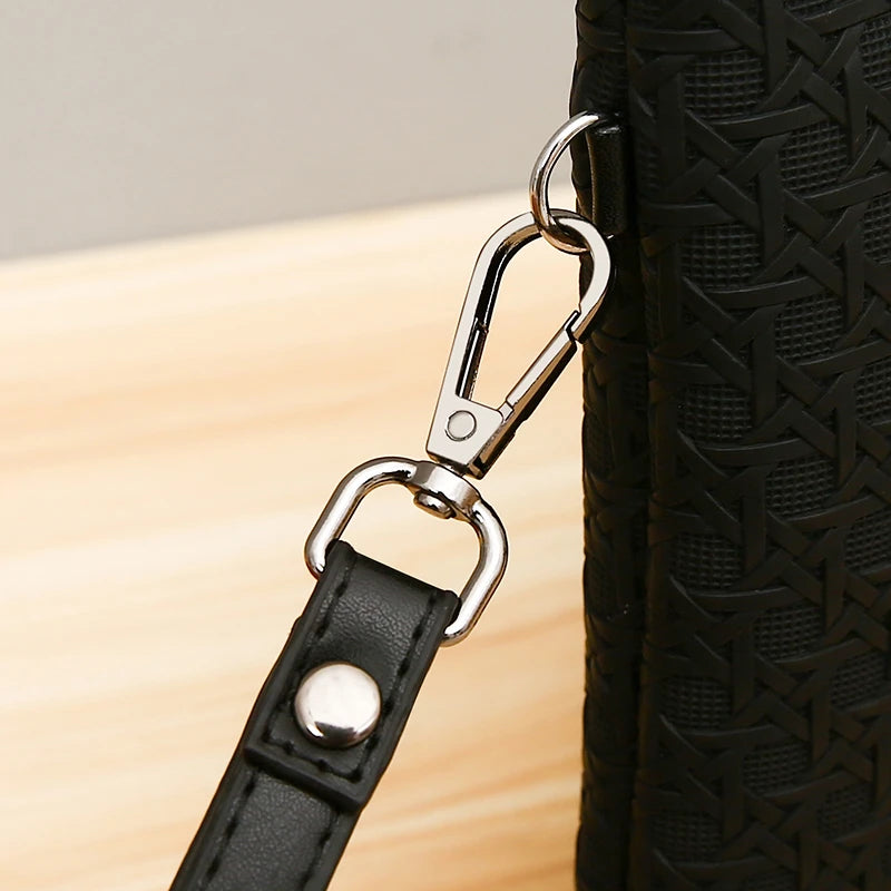 Pochette homme tigre en cuir Noir / 18cm x 23cm x 3cm-Noir / 15cm x 23cm x 3cm-ShopGET® 