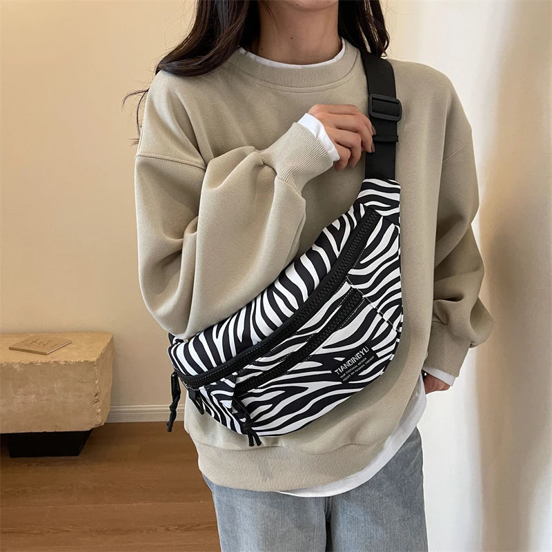 Sac banane léopard anti-vol en toile