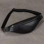 Sac banane en cuir solide pour homme