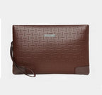 Pochette homme cuir marron Noir-ShopGET® 
