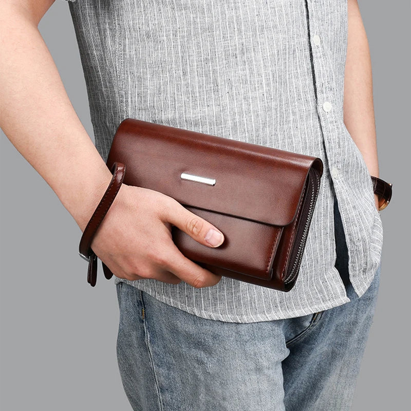 Pochette homme de haute qualité black-Marron A-Marron B-ShopGET® 