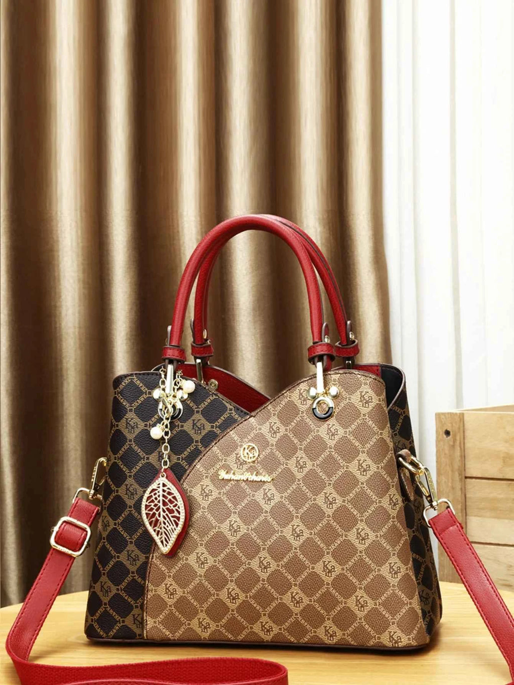 Sac cabas femme bandoulière Burgundy-Champagne-ShopGET® 