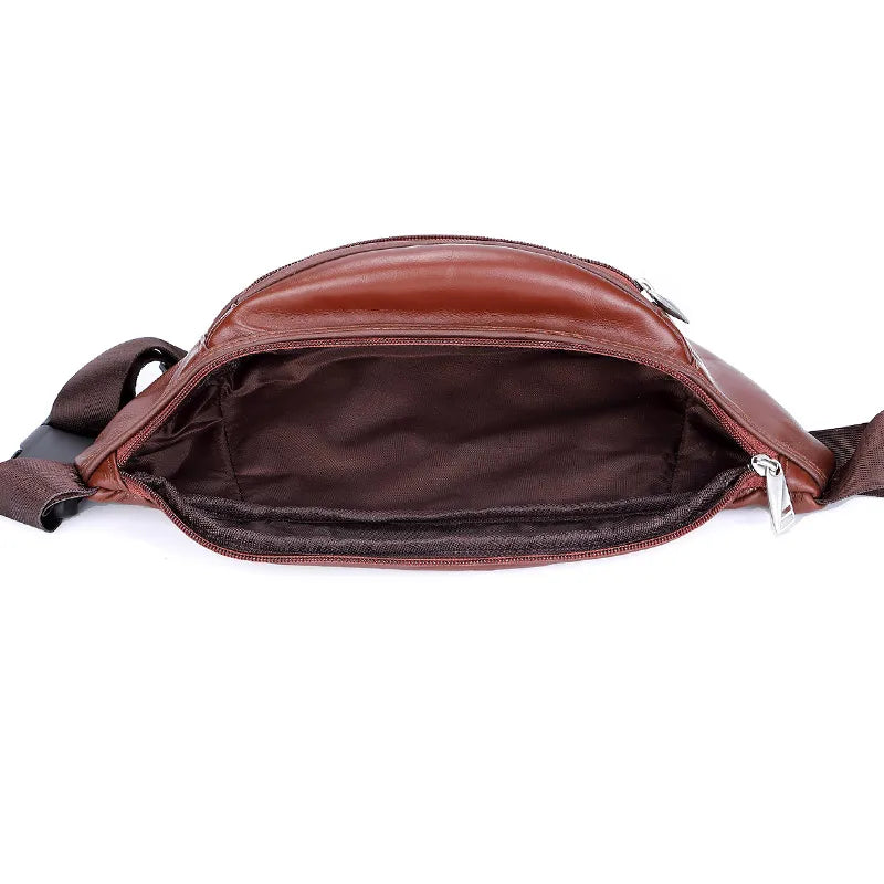 Sac banane en cuir multipoche homme