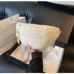 Grand sac banane velours pour femme