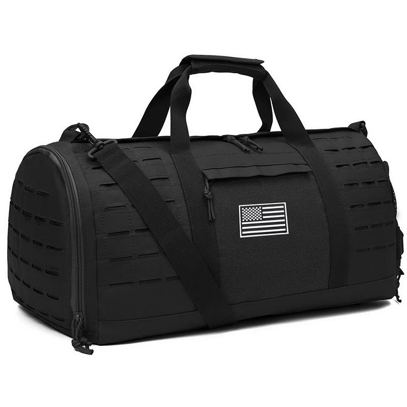 Sac weekend homme tactique Marron-Vert-Noir-ShopGET® 