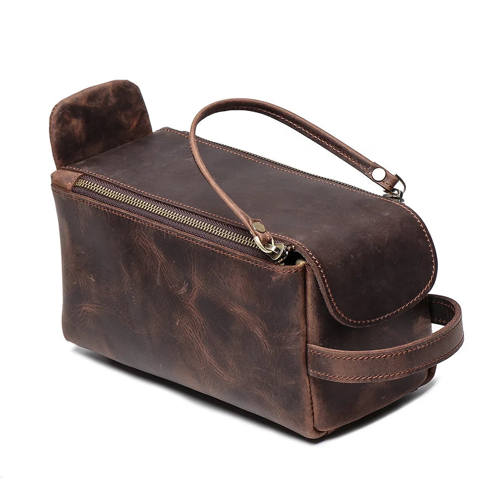 Trousse de toilette homme solide en cuir - ShopGET®