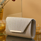 Pochette femme soirée originale Blanc-Noir-Champagne-Argent-ShopGET® 