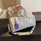 Sac weekend femme chocolat en PU cuir Marron-Beige-Noir-ShopGET® 