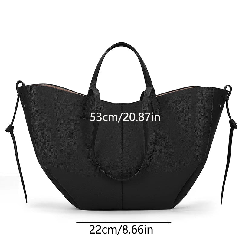 Sac cabas noir forme originale Marron Large-Noir Small-Marron Small-Noir Large-ShopGET® 