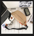 Sac banane blanc en tissu pour homme