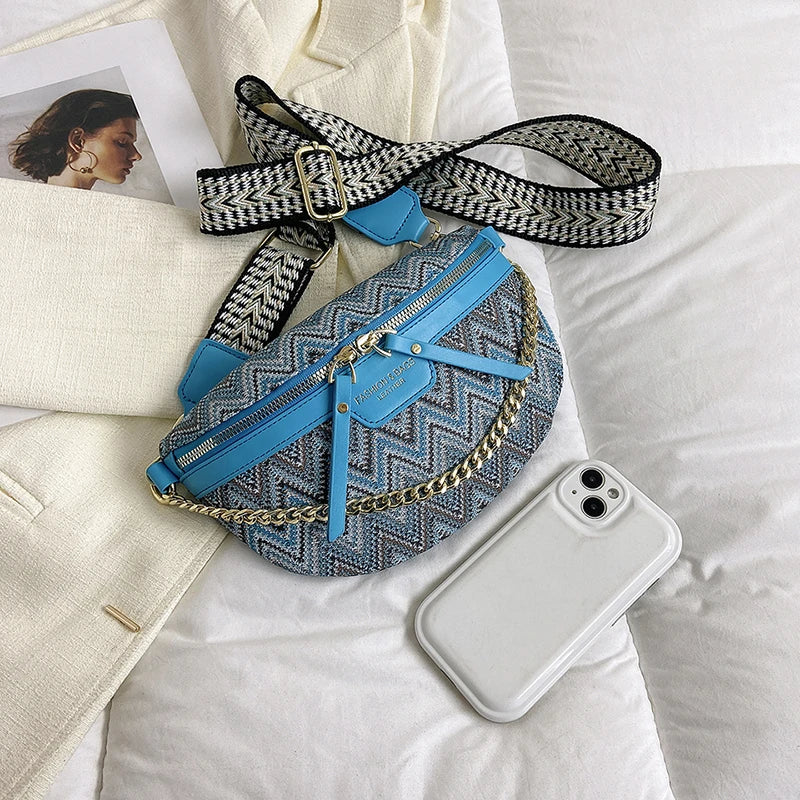 Sac banane en cuir ethnique boho plage