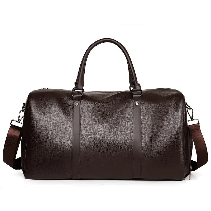 Sac weekend homme cuir marron Marron-Noir-ShopGET® 