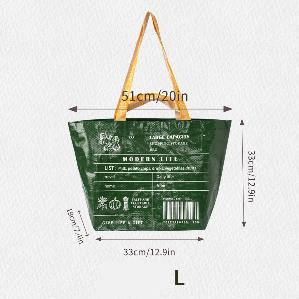 Sac de courses premium Vert L-Beige L-Lattice L-Stripe L-Blanc S-Jaune S-ShopGET® 