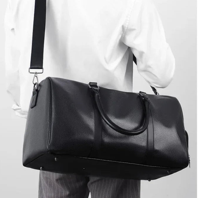 Sac weekend homme cuir marron Marron-Noir-ShopGET® 