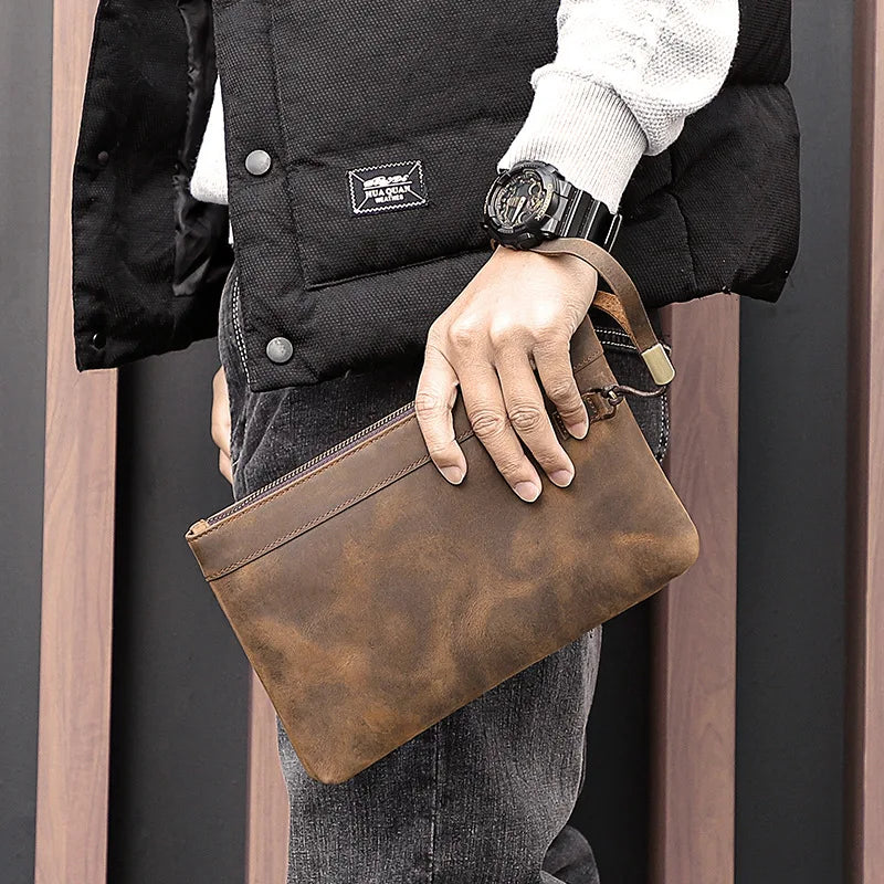 Pochette homme luxe original Marron A-Marron B-ShopGET® 