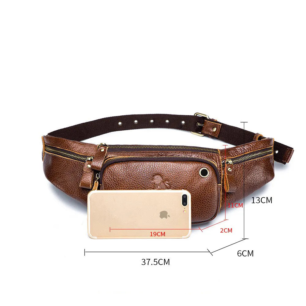 Sac banane en cuir business homme