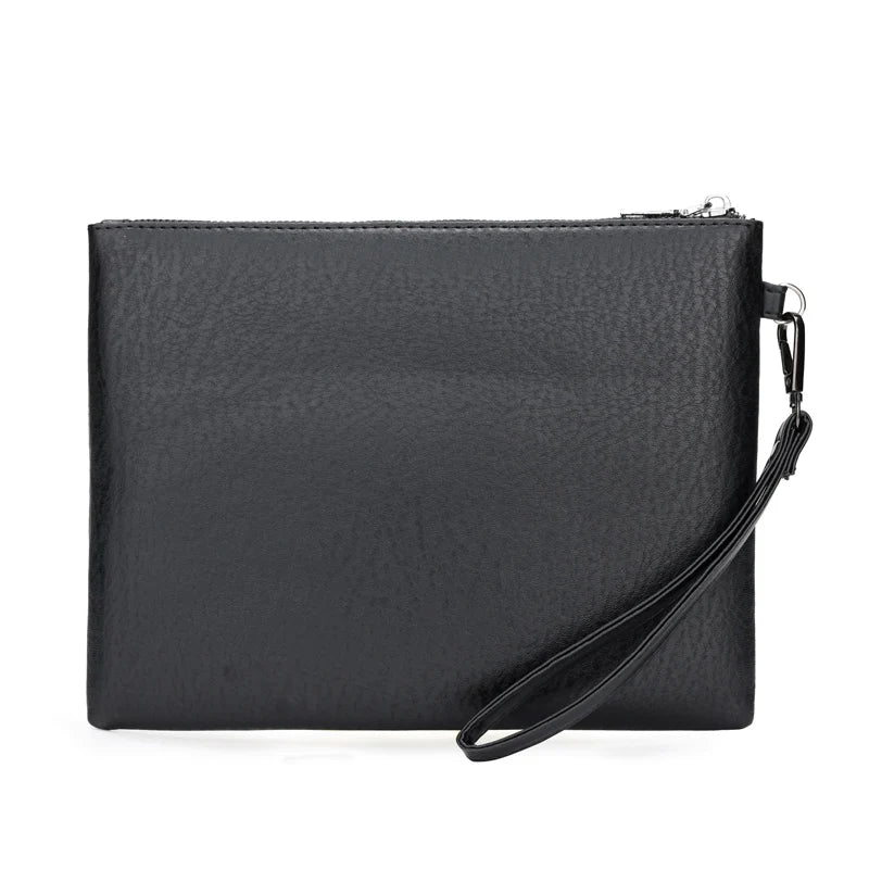 Pochette homme carré de luxe Noir / 15cm x 24cm x 2cm-Noir / 19cm x 28cm x 2cm-ShopGET® 