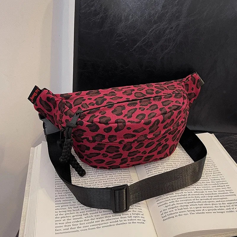 Sac banane léopard rose