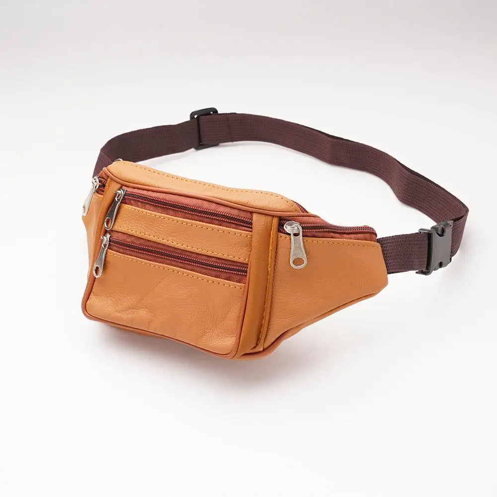 Sac banane en cuir doré jaune