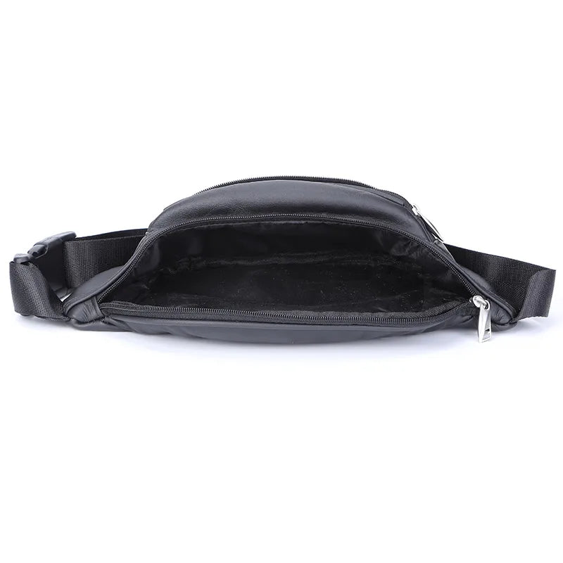 Sac banane en cuir multipoche homme
