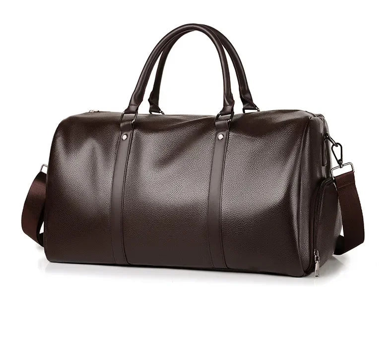 Sac weekend homme cuir marron Marron-Noir-ShopGET® 