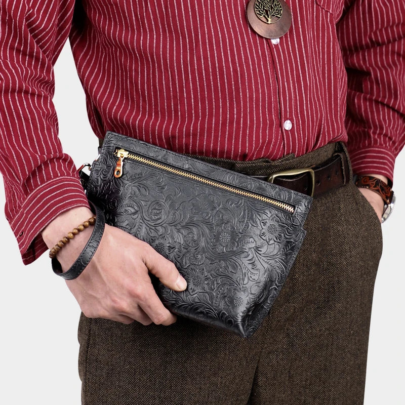 Pochette homme voyage de luxe Noir-Marron-Bleu A-Bleu B-Bleu C-ShopGET® 