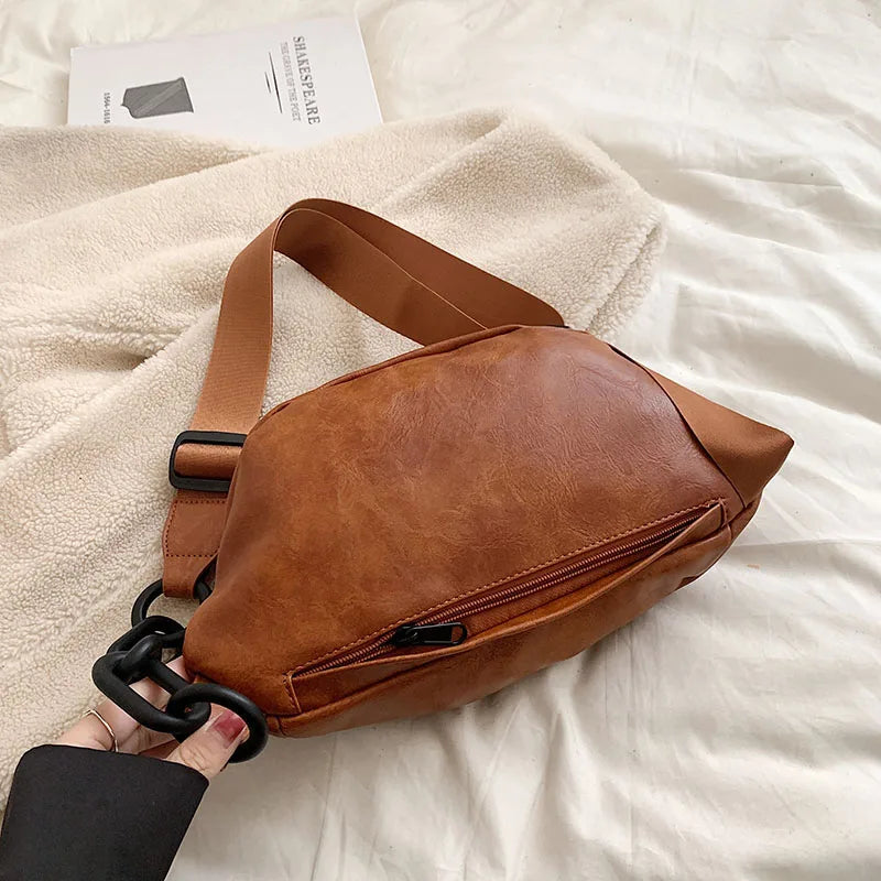 Sac banane en cuir pour épaule et ceinture