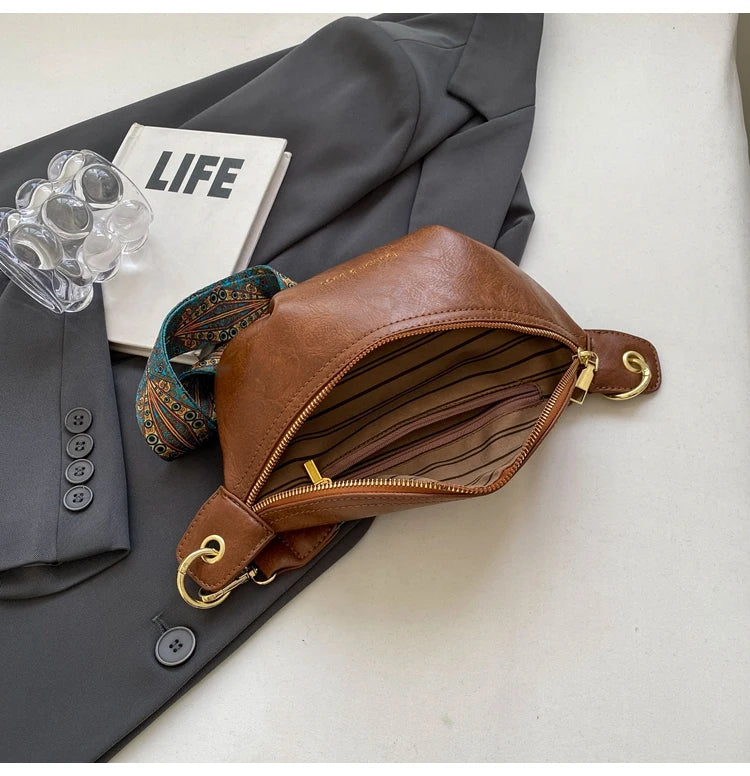 Sac banane en cuir artificiel femme
