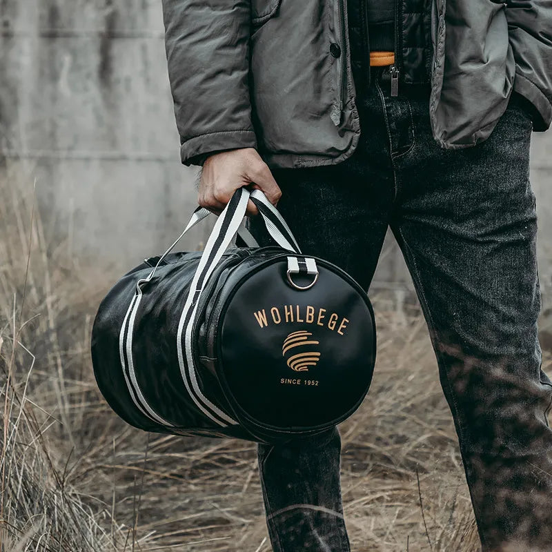 Sac polochon homme de luxe Noir-Rouge-ShopGET® 