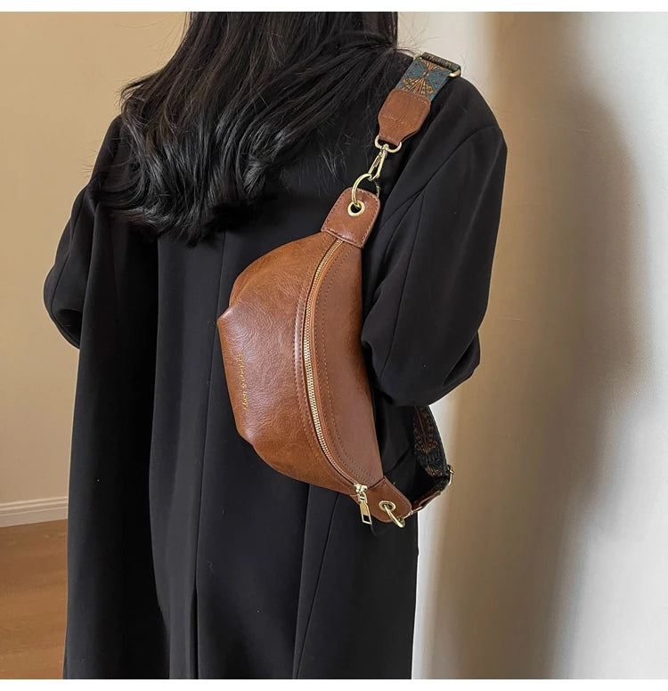 Sac banane en cuir artificiel femme