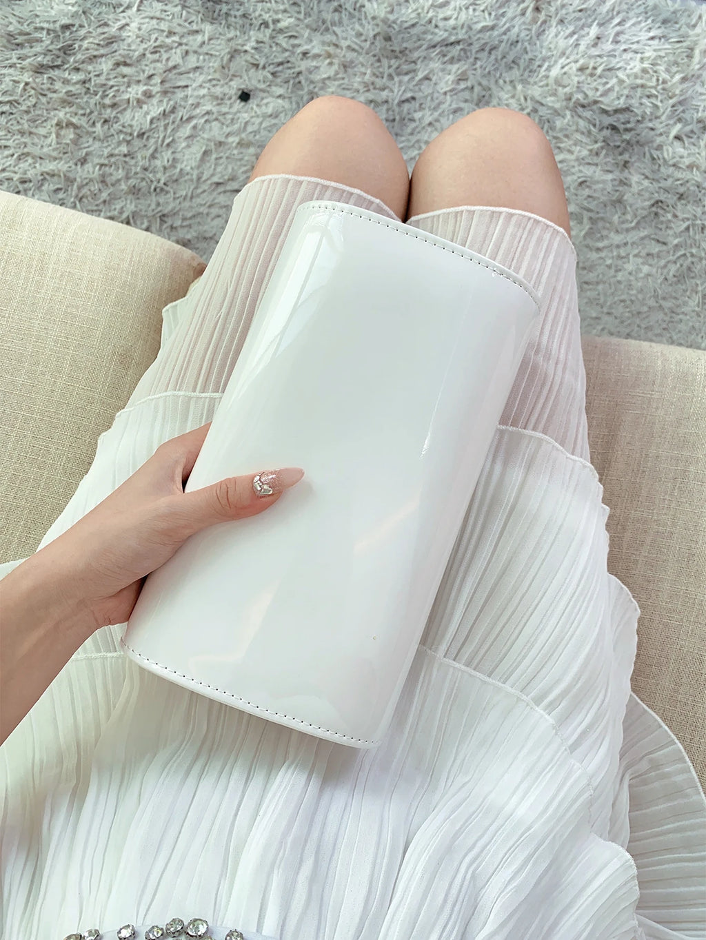 Pochette femme bandoulière minimaliste Kaki-Noir-Blanc-ShopGET® 