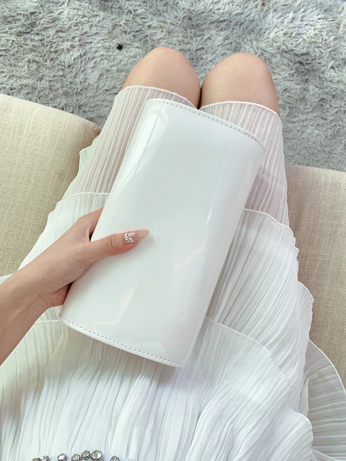 Pochette femme bandoulière minimaliste Kaki-Noir-Blanc-ShopGET® 