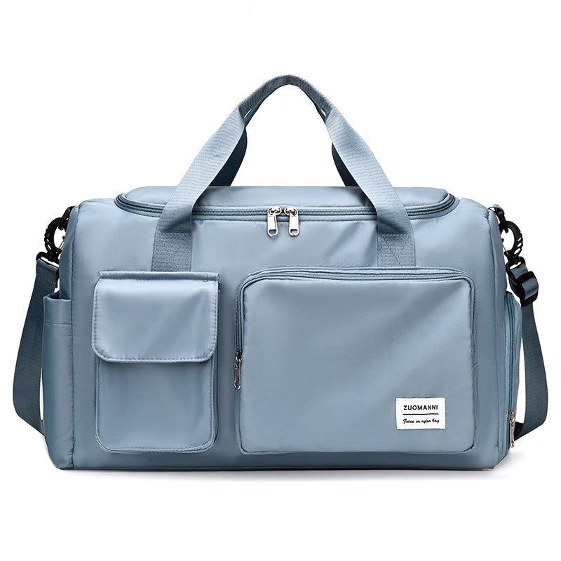 Sac weekend femme multi compartiment Vert-Bleu-Vert rose-Beige-Bleu A-Pourpre A-Gris-Rose A-Rose B-Kaki-Pourpre B-Bleu Ciel-Noir-ShopGET® 