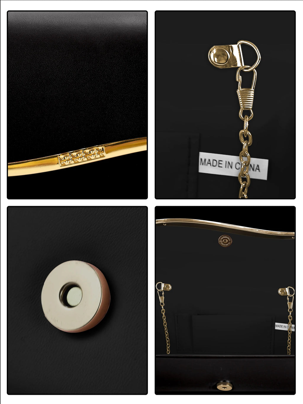 Pochette femme de luxe Blanc-Noir-Rouge-ShopGET® 