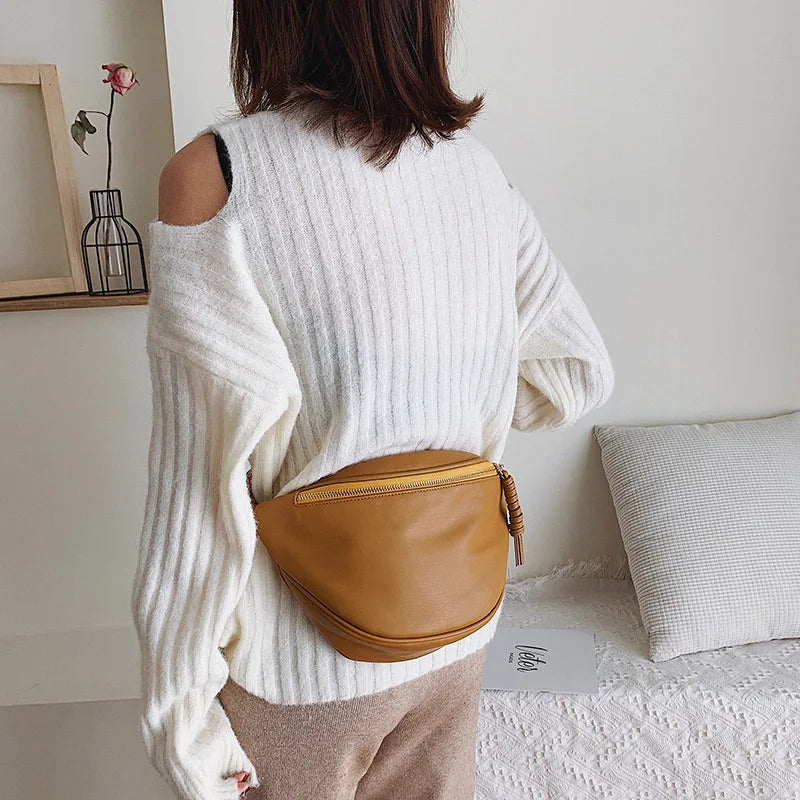 Sac banane en cuir camel