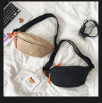 Sac banane blanc en tissu pour homme