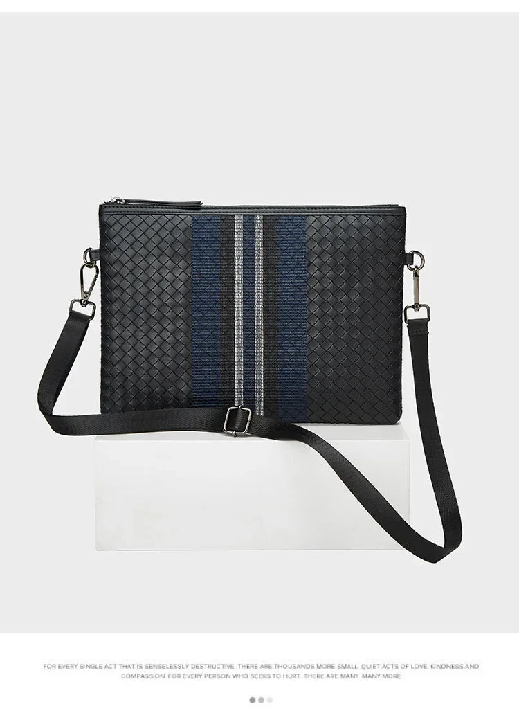 Pochette homme bandoulière de qualité 29x22x2cm / Noir-33x24x2cm / Noir-25x17x2cm / Noir-ShopGET® 