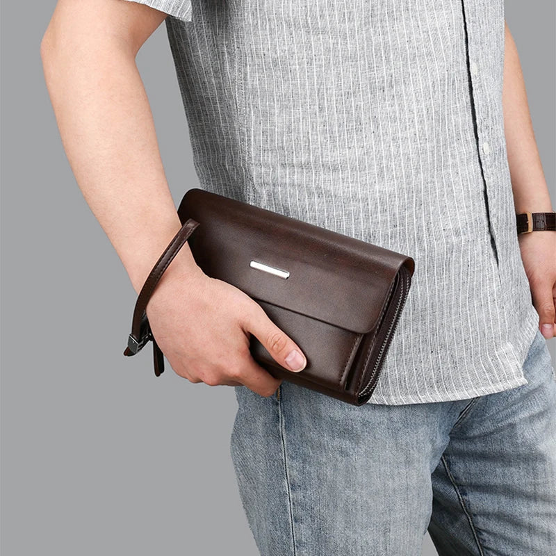 Pochette homme de haute qualité black-Marron A-Marron B-ShopGET® 
