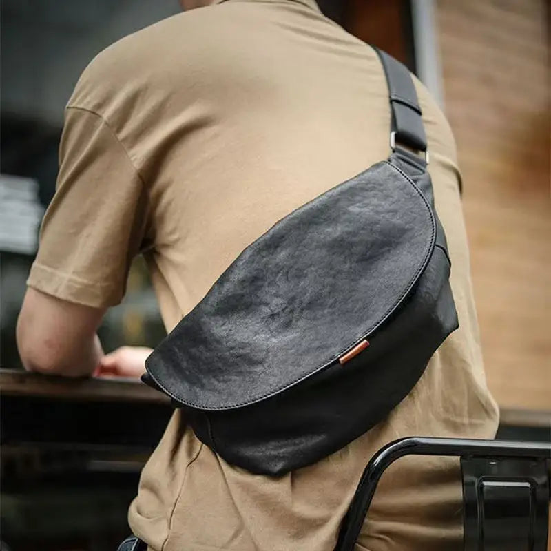 Sac banane bandoulière en cuir de vache