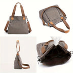 Sac cabas femme en tissu Canvas A-B-C-D-E-F-G-H-Noir-Marron-Bleu-Pourpre-I1-A-Gris-I1-B-I1-C-rose rouge-I1-D-I1-E-ShopGET® 