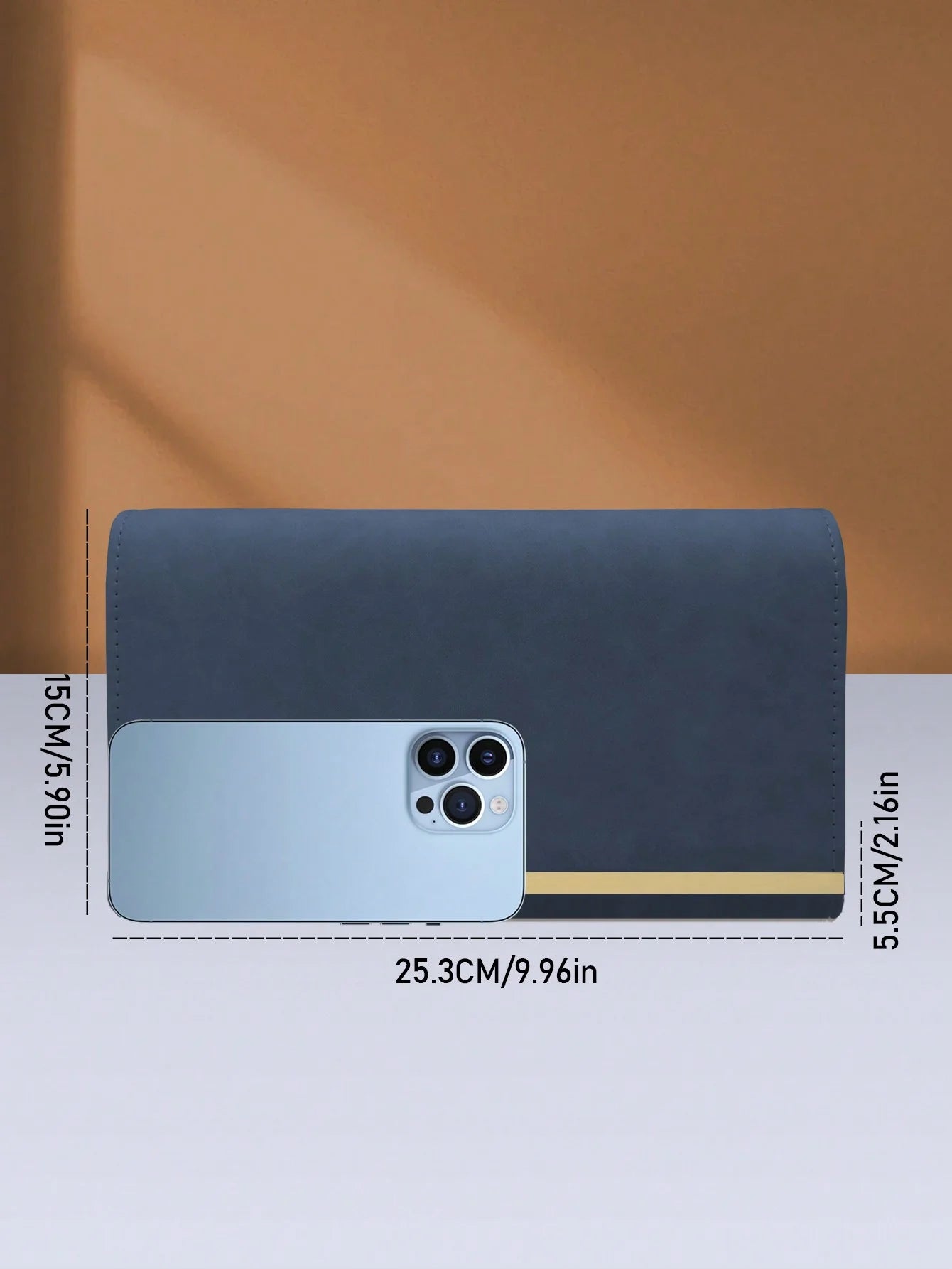 Portefeuille pochette femme de luxe Bleu-Apricot-Lotus-ShopGET® 