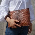 Pochette femme cuir  enveloppe Gris-Marron-Bleu-Vert-Noir-ShopGET® 